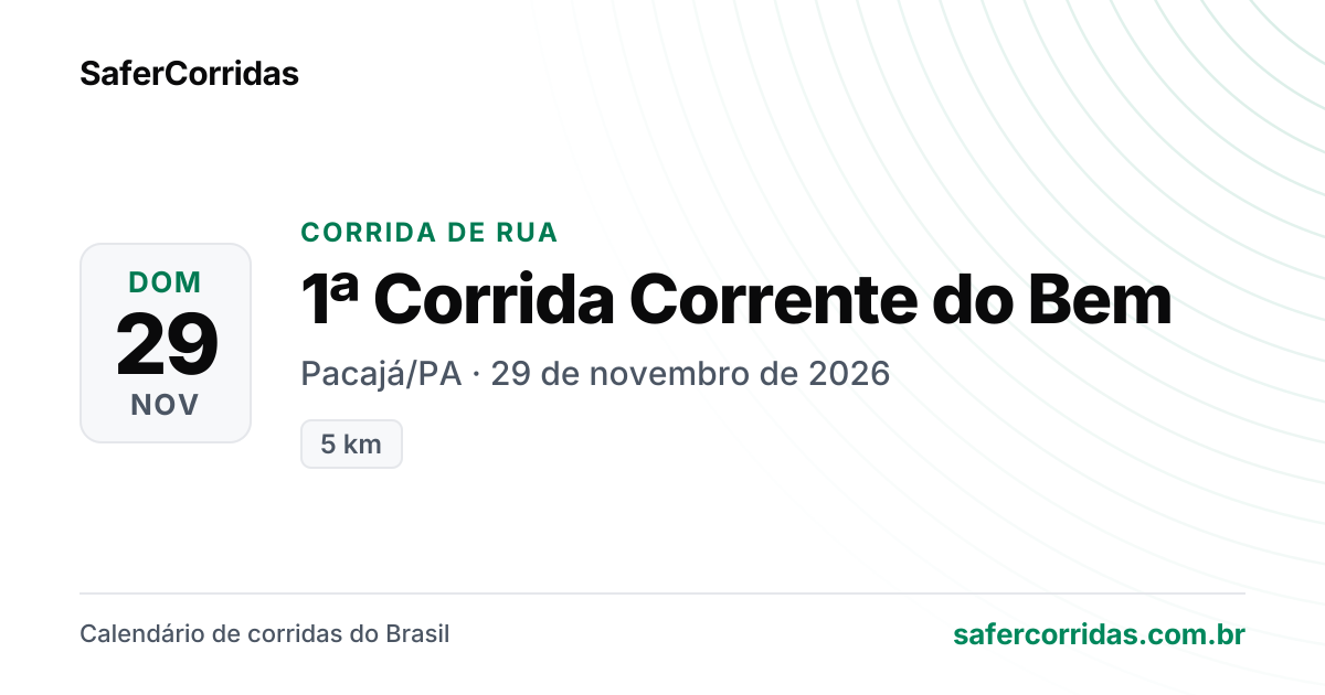 Cartaz de 1ª Corrida Corrente do Bem