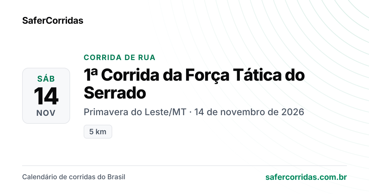 Cartaz de 1ª Corrida da Força Tática do Serrado