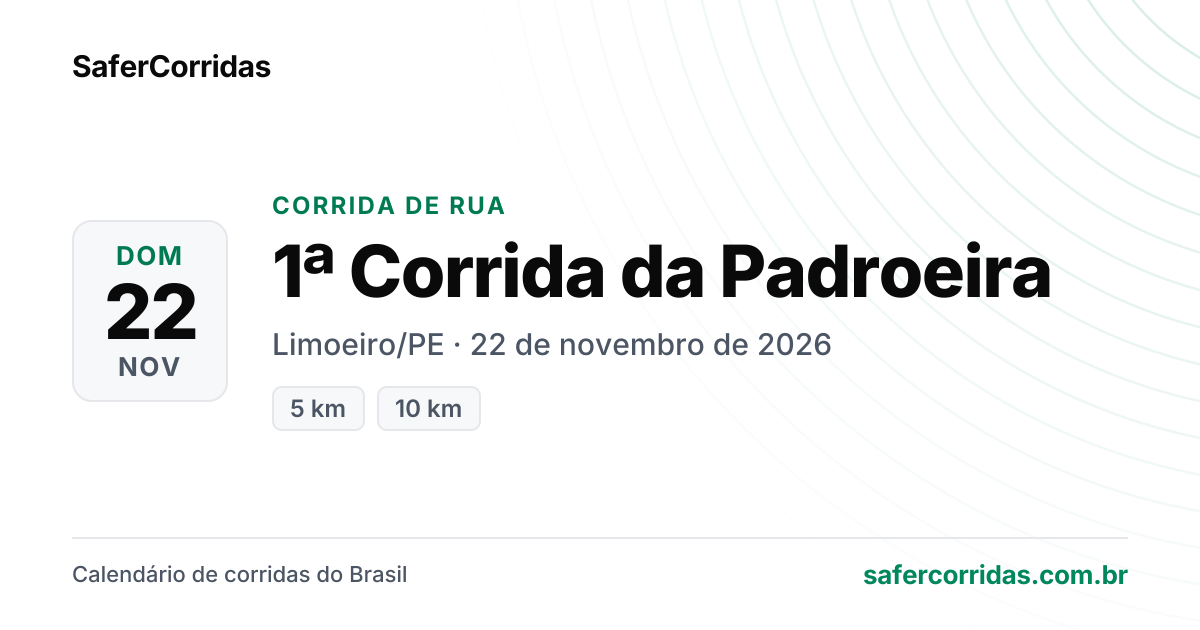 Cartaz de 1ª Corrida da Padroeira