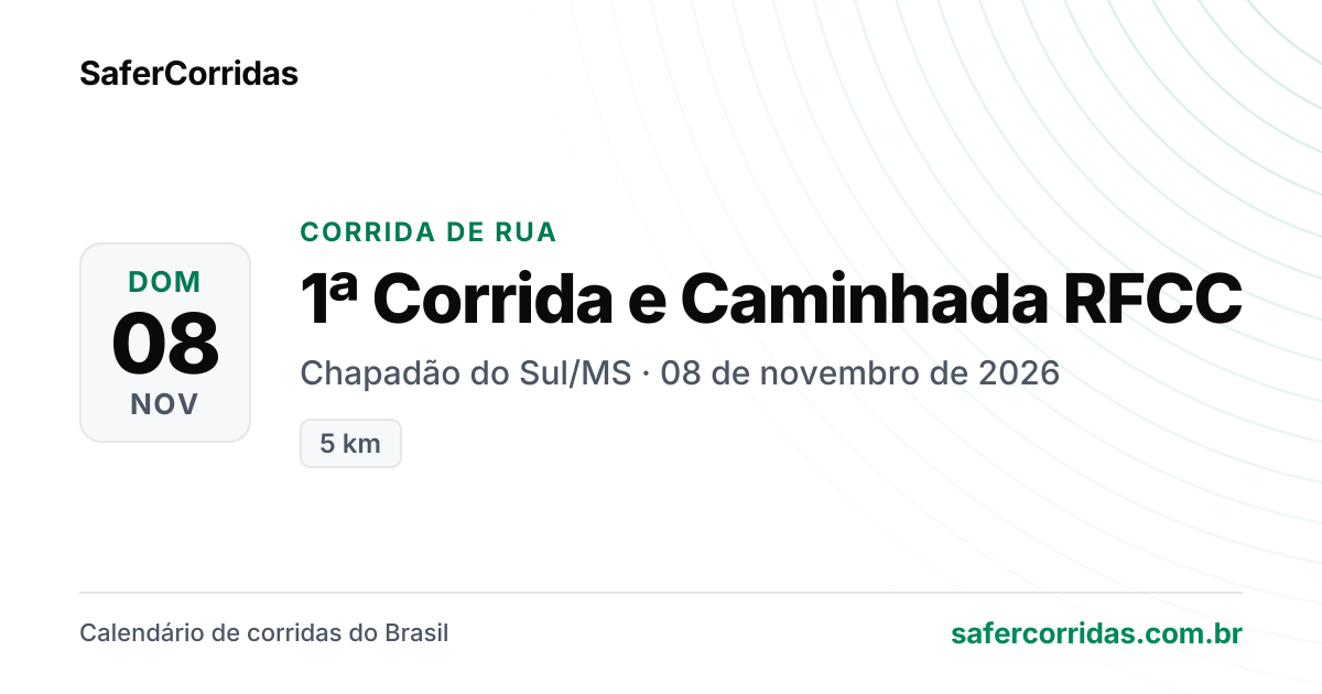 Cartaz de 1ª Corrida e Caminhada RFCC