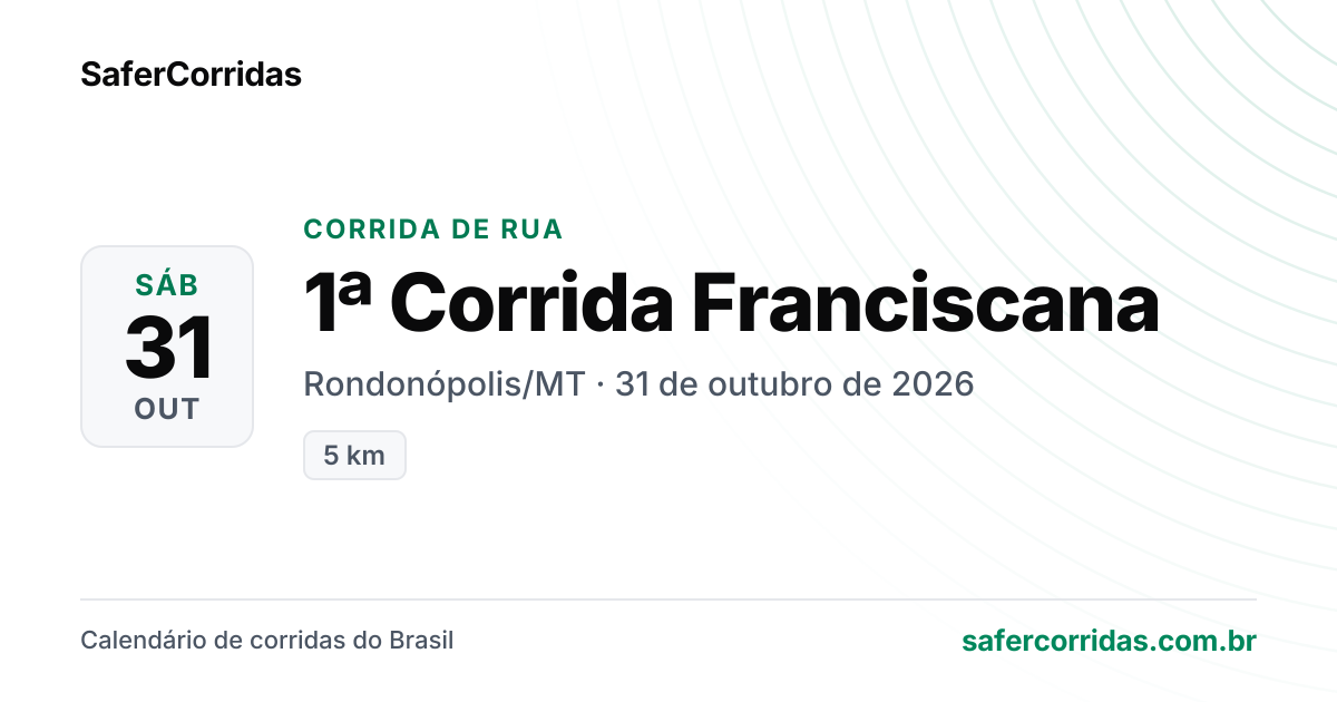 Cartaz de 1ª Corrida Franciscana