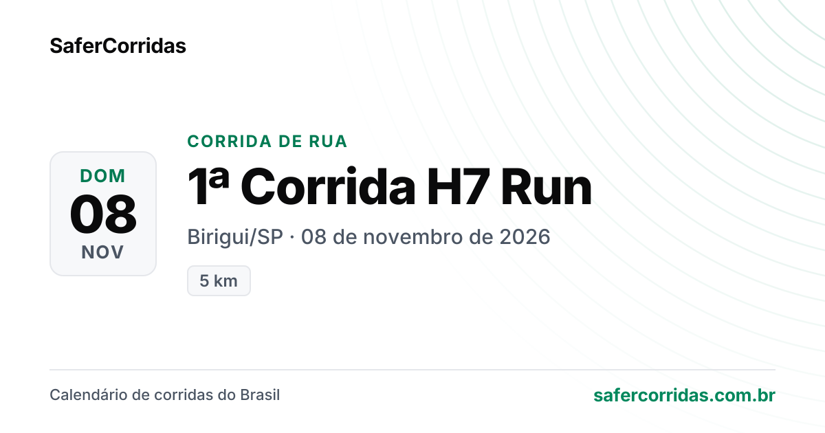 Cartaz de 1ª Corrida H7 Run