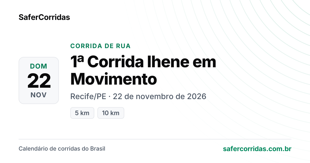 Cartaz de 1ª Corrida Ihene em Movimento