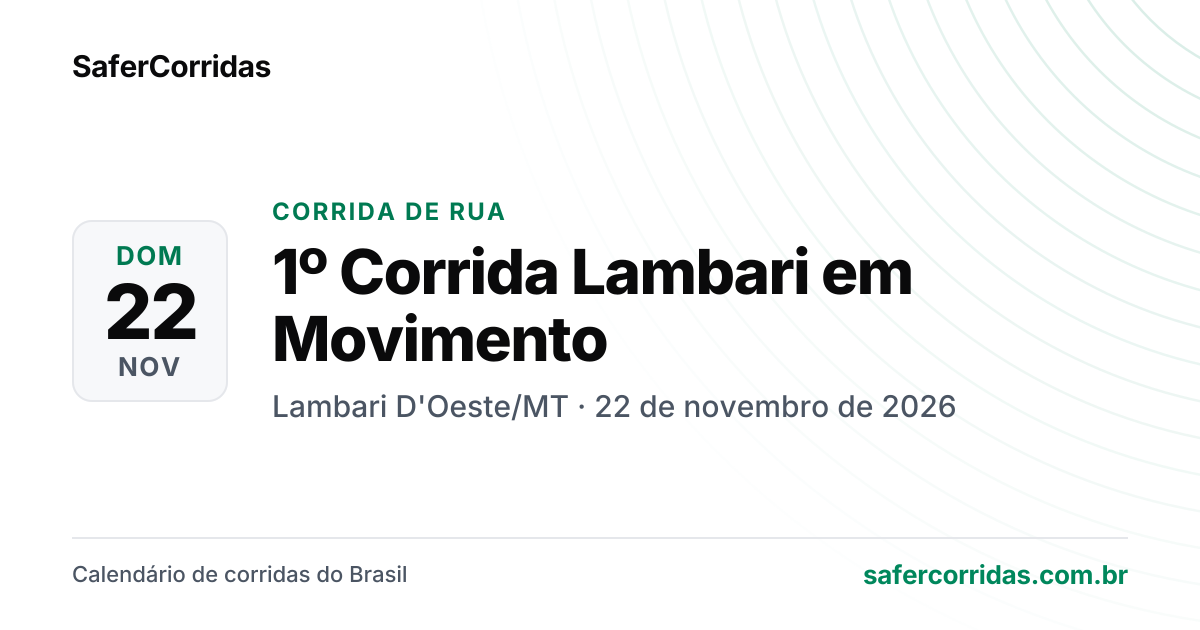 Cartaz de 1º Corrida Lambari em Movimento