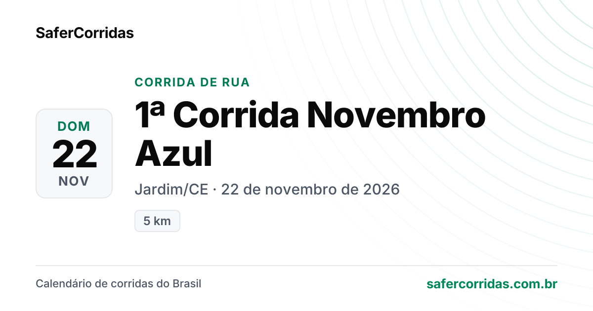 Cartaz de 1ª Corrida Novembro Azul