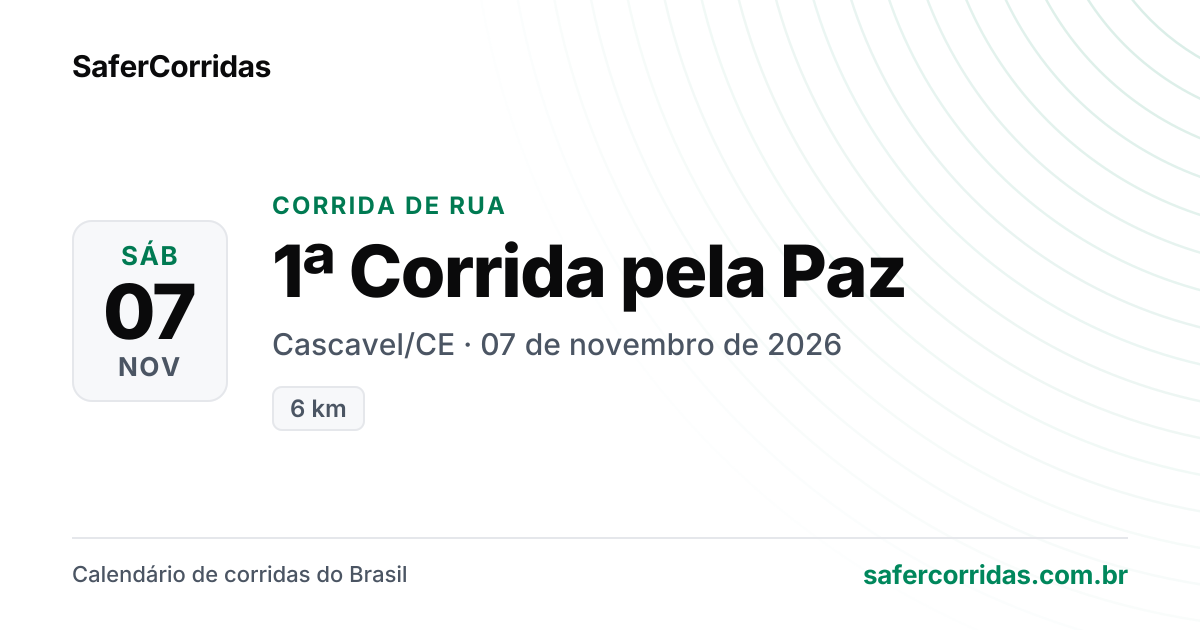 Cartaz de 1ª Corrida pela Paz