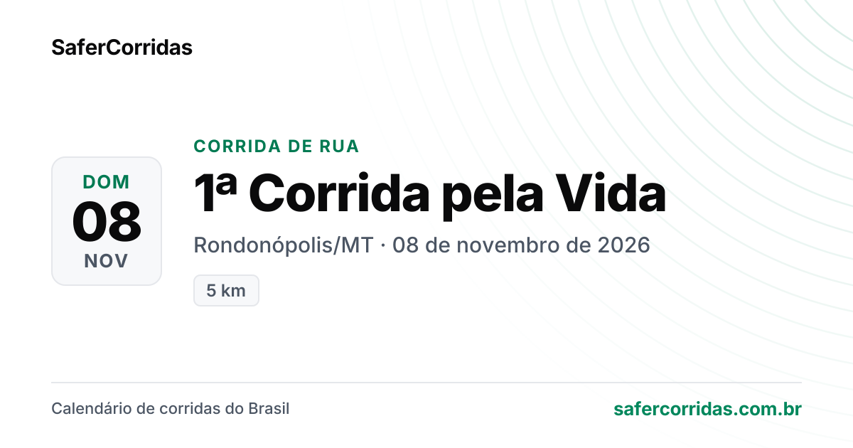 Cartaz de 1ª Corrida pela Vida