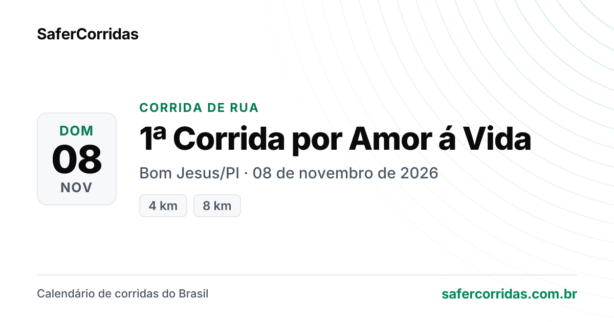 Cartaz de 1ª Corrida por Amor á Vida