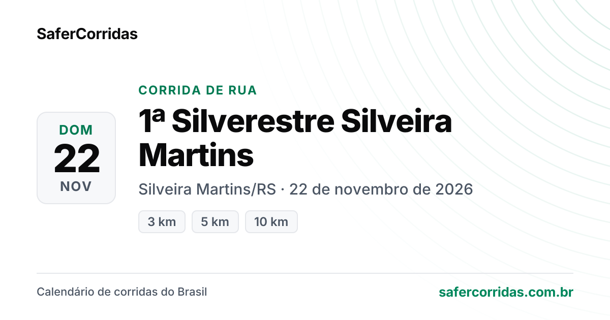 Cartaz de 1ª Silverestre Silveira Martins