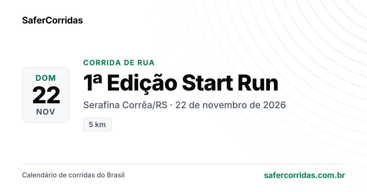 Cartaz de 1ª Edição Start Run