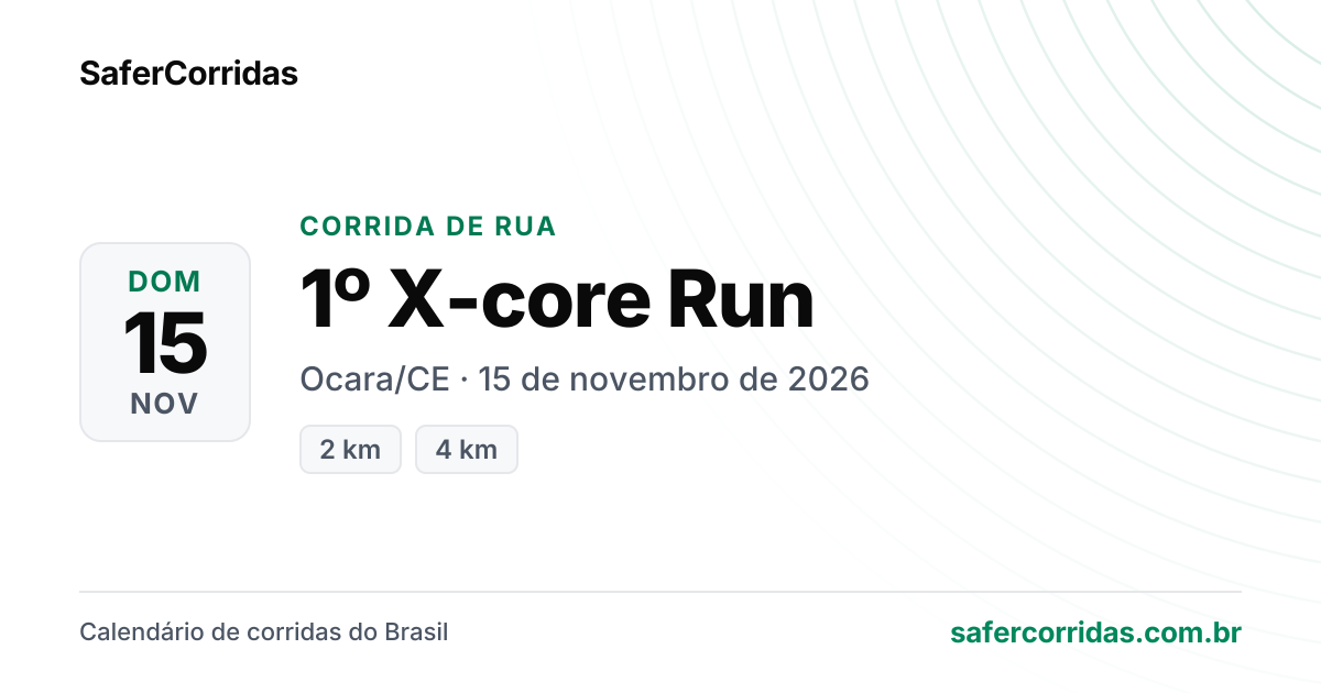 Cartaz de 1º X-core Run