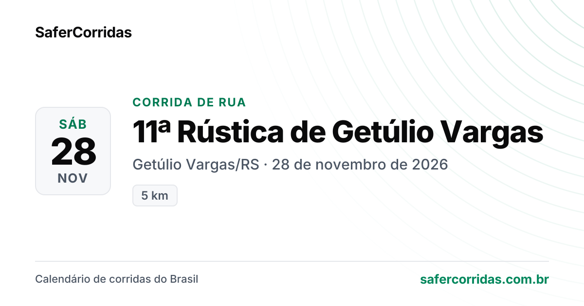 Cartaz de 11ª Rústica de Getúlio Vargas