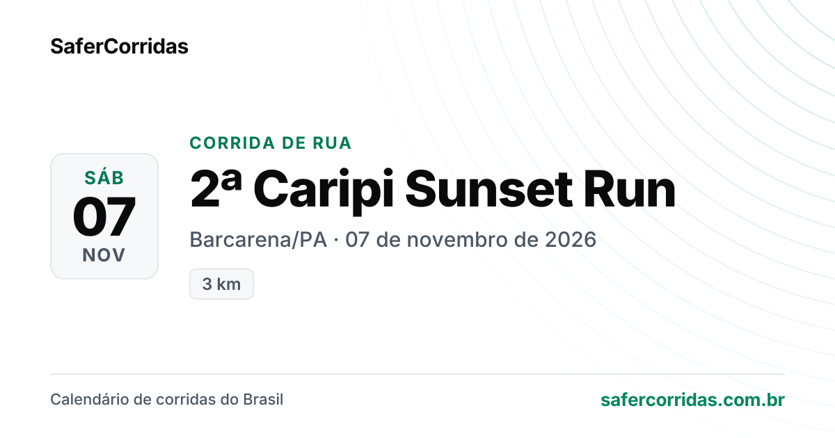 Cartaz de 2ª Caripi Sunset Run