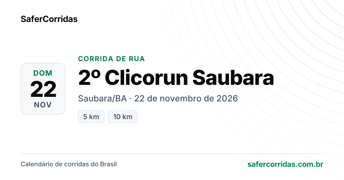 Cartaz de 2º Clicorun Saubara