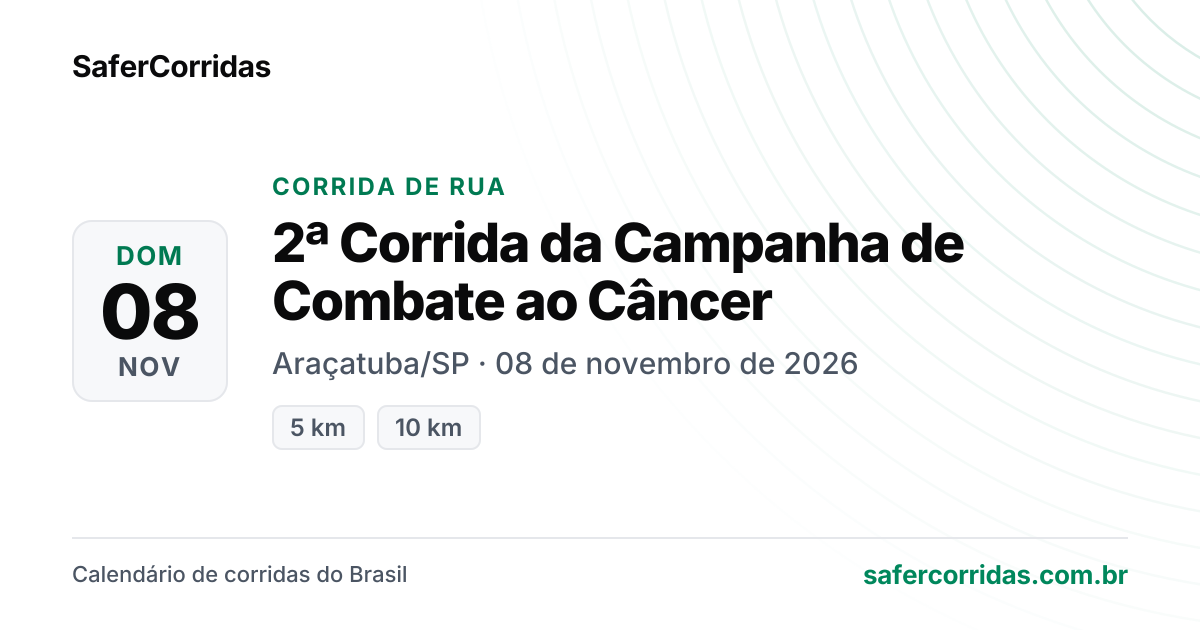 Cartaz de 2ª Corrida da Campanha de Combate ao Câncer