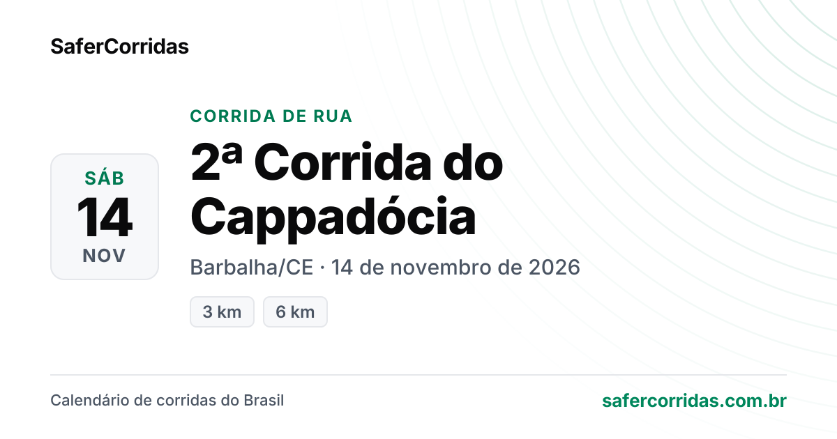 Cartaz de 2ª Corrida do Cappadócia