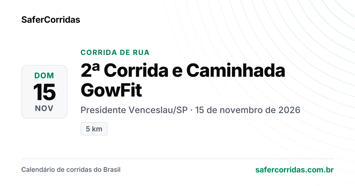 Cartaz de 2ª Corrida e Caminhada GowFit