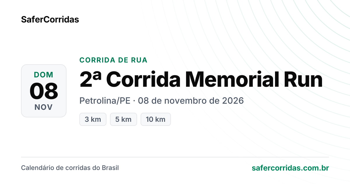 Cartaz de 2ª Corrida Memorial Run
