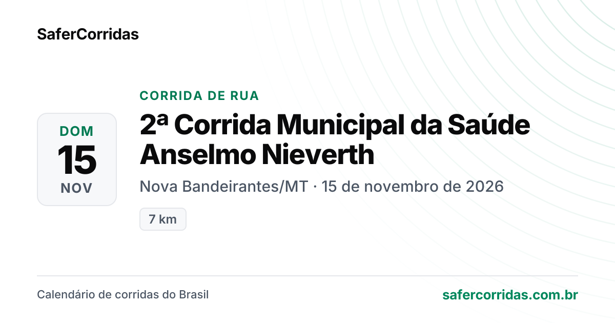 Cartaz de 2ª Corrida Municipal da Saúde Anselmo Nieverth