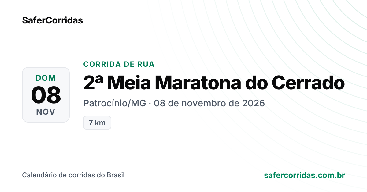 Cartaz de 2ª Meia Maratona do Cerrado