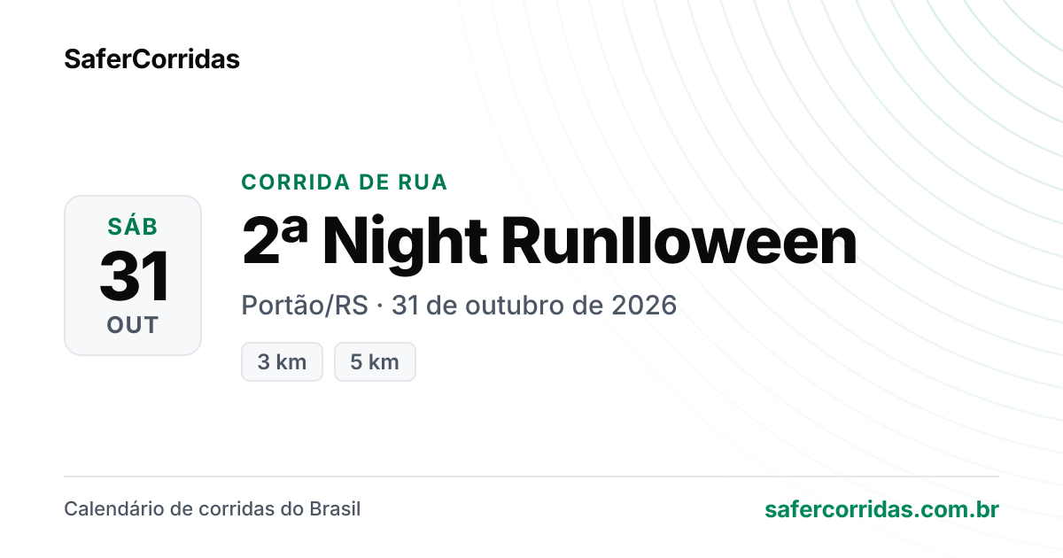 Cartaz de 2ª Night Runlloween