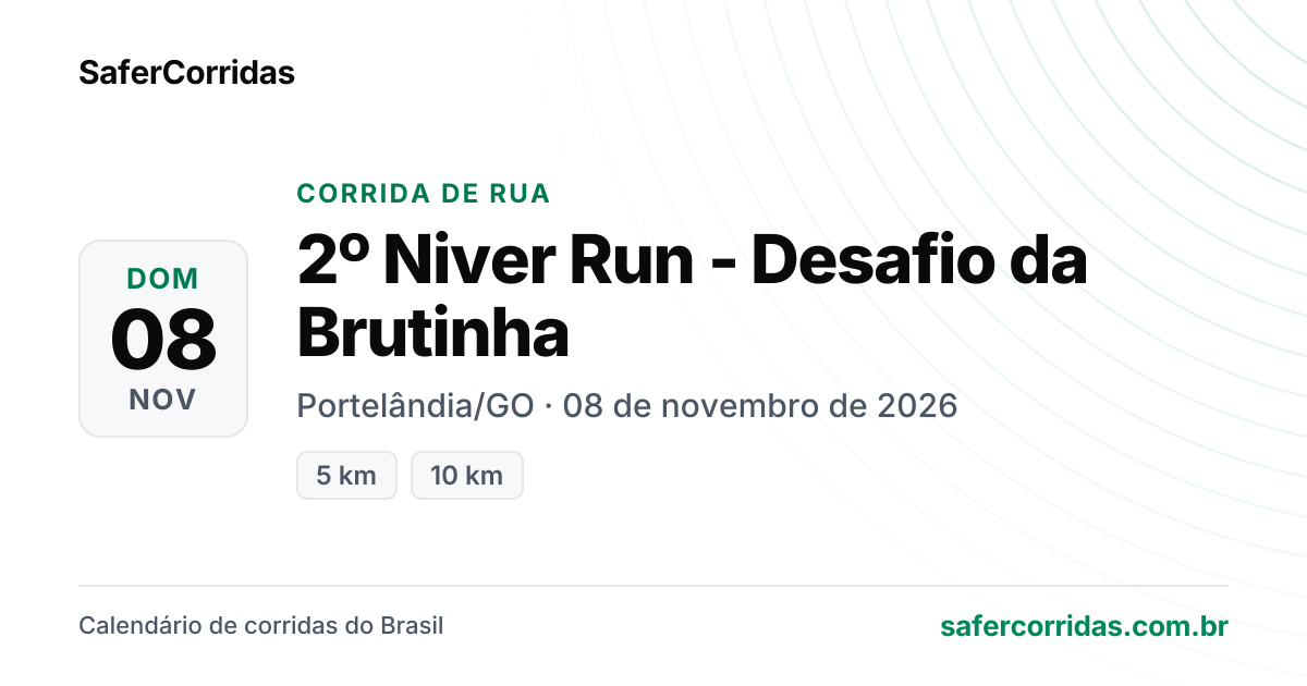 Cartaz de 2º Niver Run - Desafio da Brutinha
