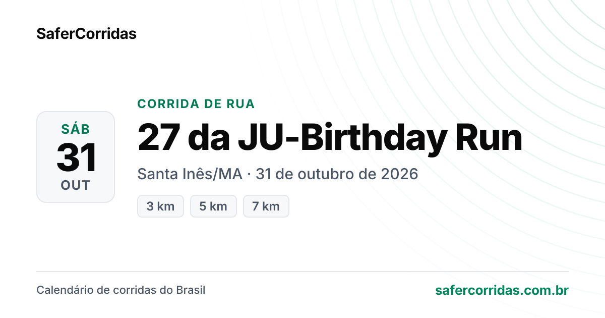 Cartaz de 27 da JU-Birthday Run