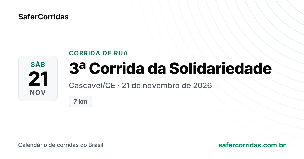 Cartaz de 3ª Corrida da Solidariedade