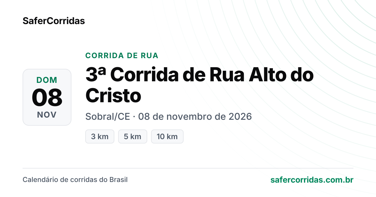 Cartaz de 3ª Corrida de Rua Alto do Cristo