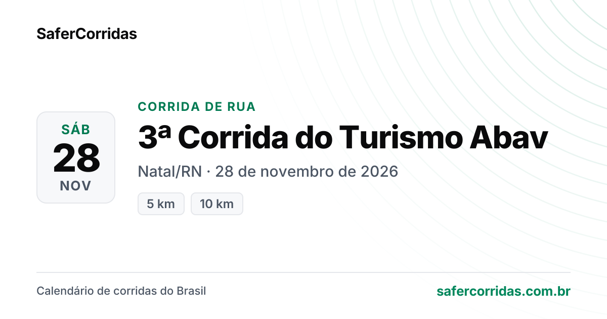 Cartaz de 3ª Corrida do Turismo Abav