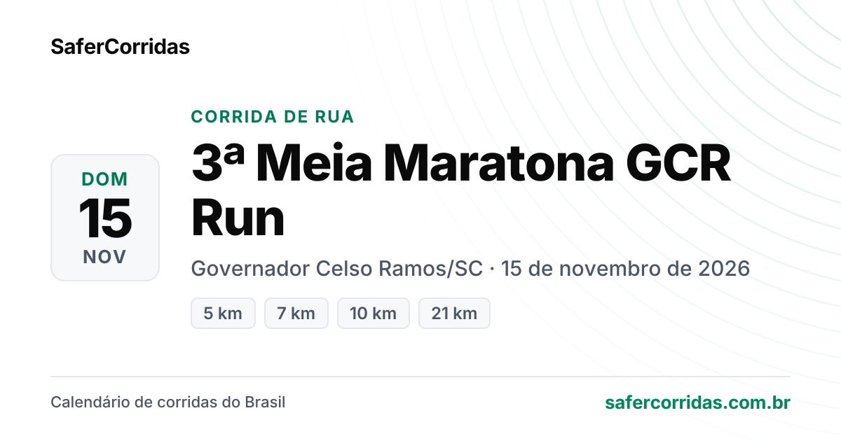 Cartaz de 3ª Meia Maratona GCR Run