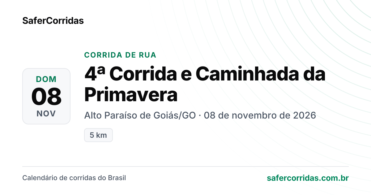 Cartaz de 4ª Corrida e Caminhada da Primavera