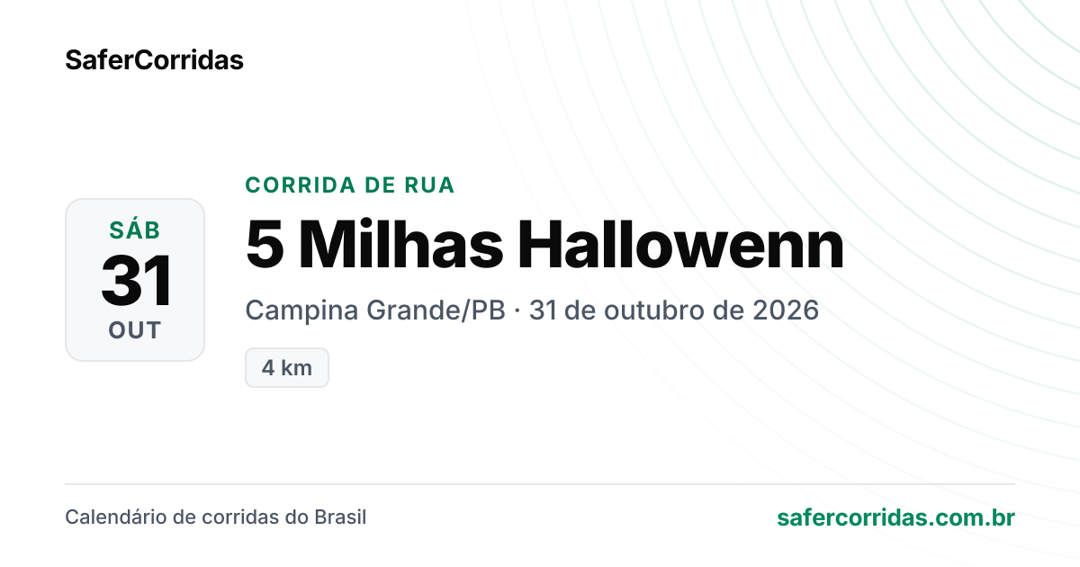 Cartaz de 5 Milhas Hallowenn