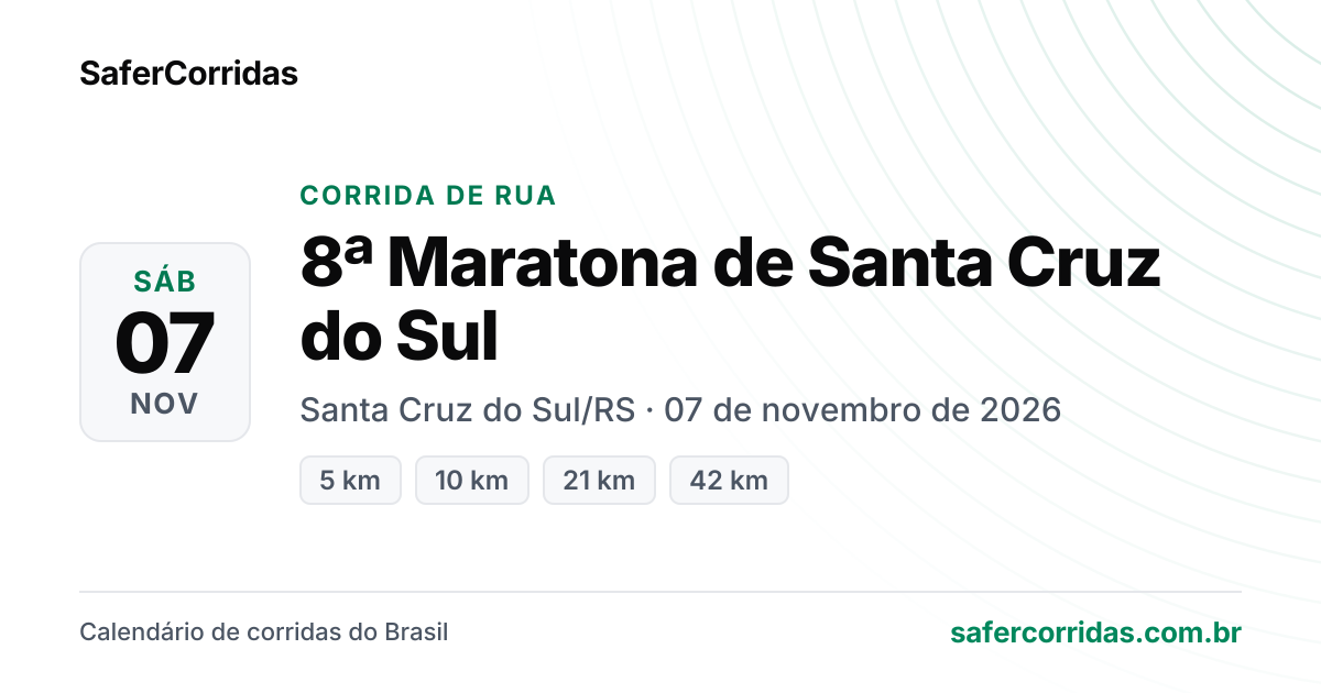 Cartaz de 8ª Maratona de Santa Cruz do Sul