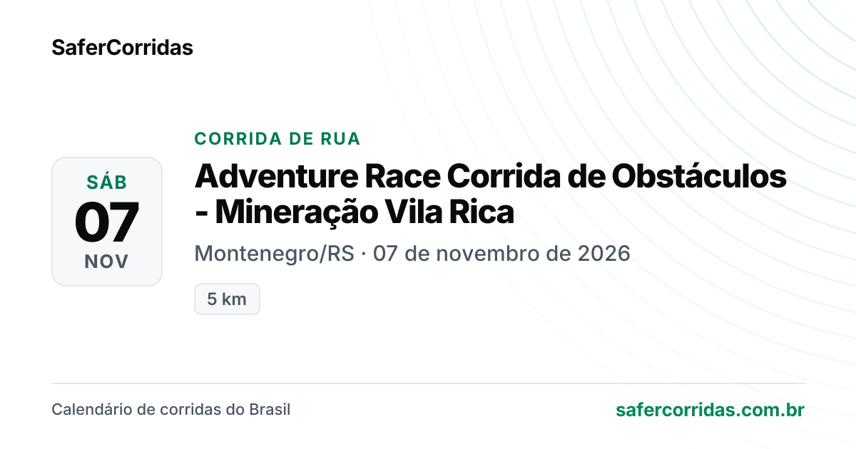 Cartaz de Adventure Race Corrida de Obstáculos - Mineração Vila Rica