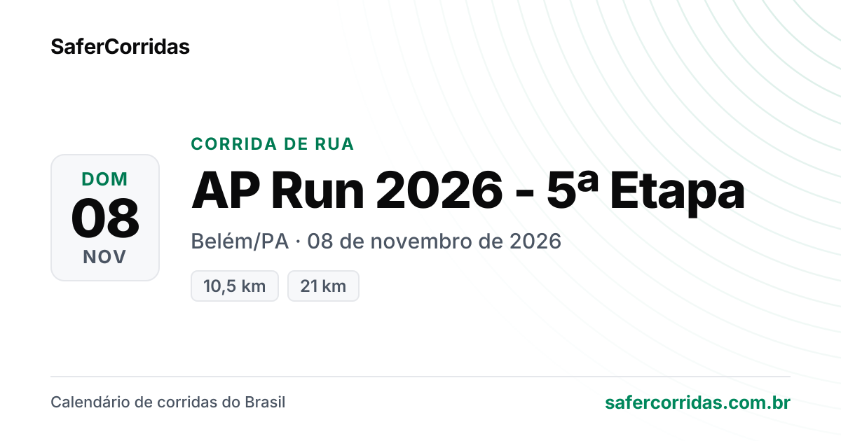 Cartaz de AP Run 2026 - 5ª Etapa
