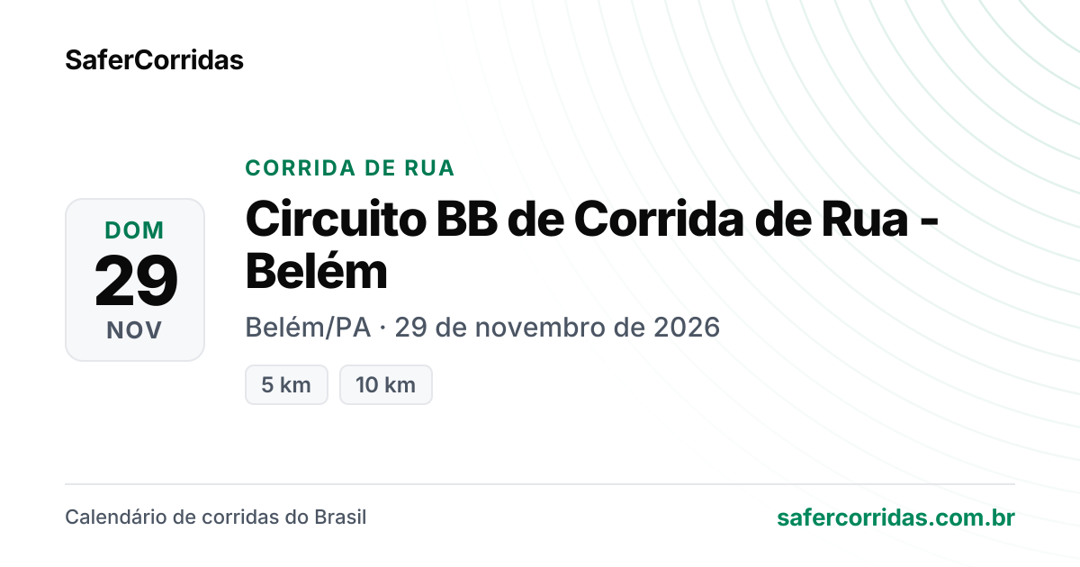 Cartaz de Circuito BB de Corrida de Rua