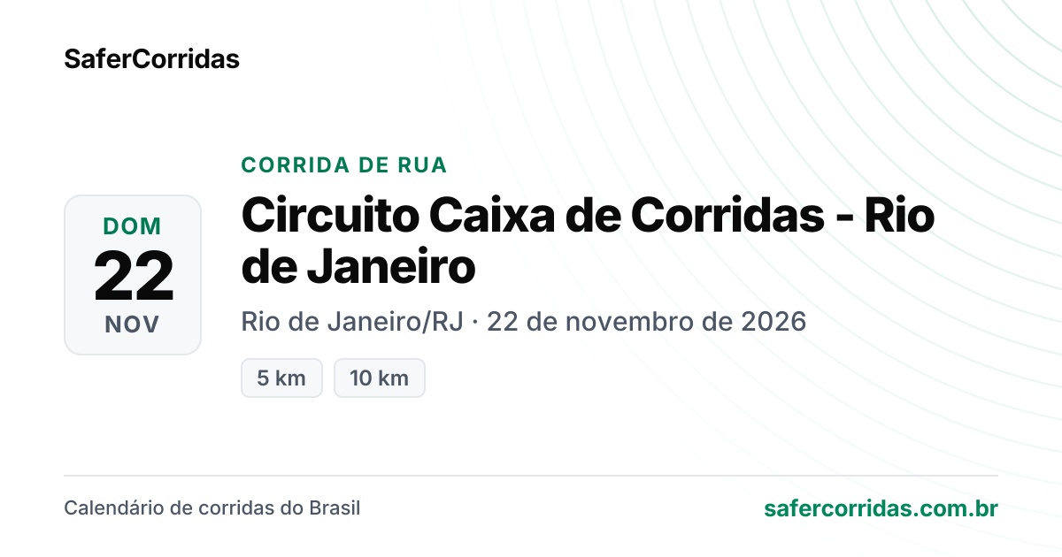Cartaz de Circuito Caixa de Corridas