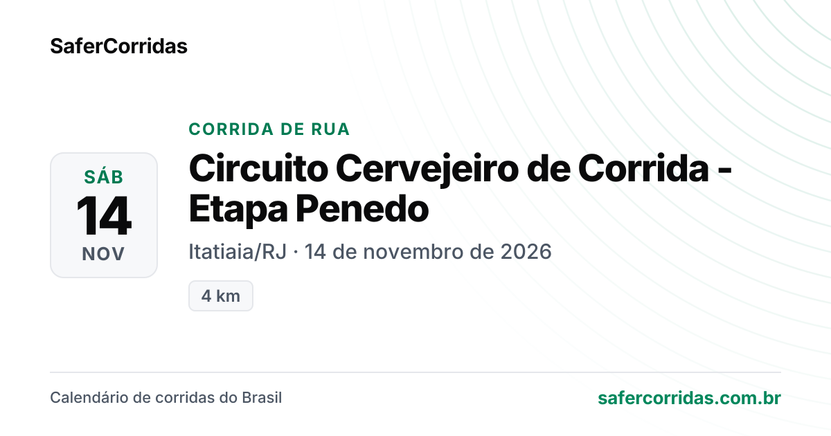 Cartaz de Circuito Cervejeiro de Corrida - Etapa Penedo