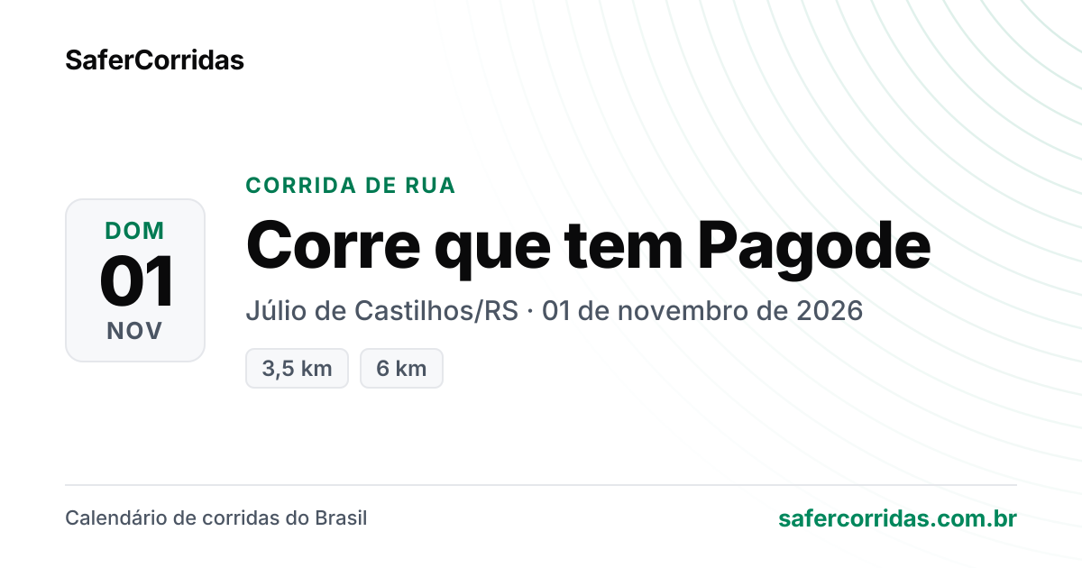 Cartaz de Corre que tem Pagode