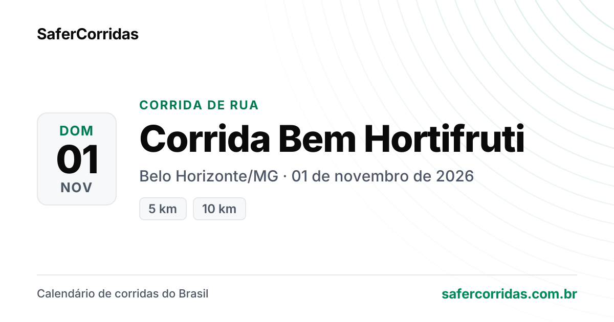Cartaz de Corrida Bem Hortifruti