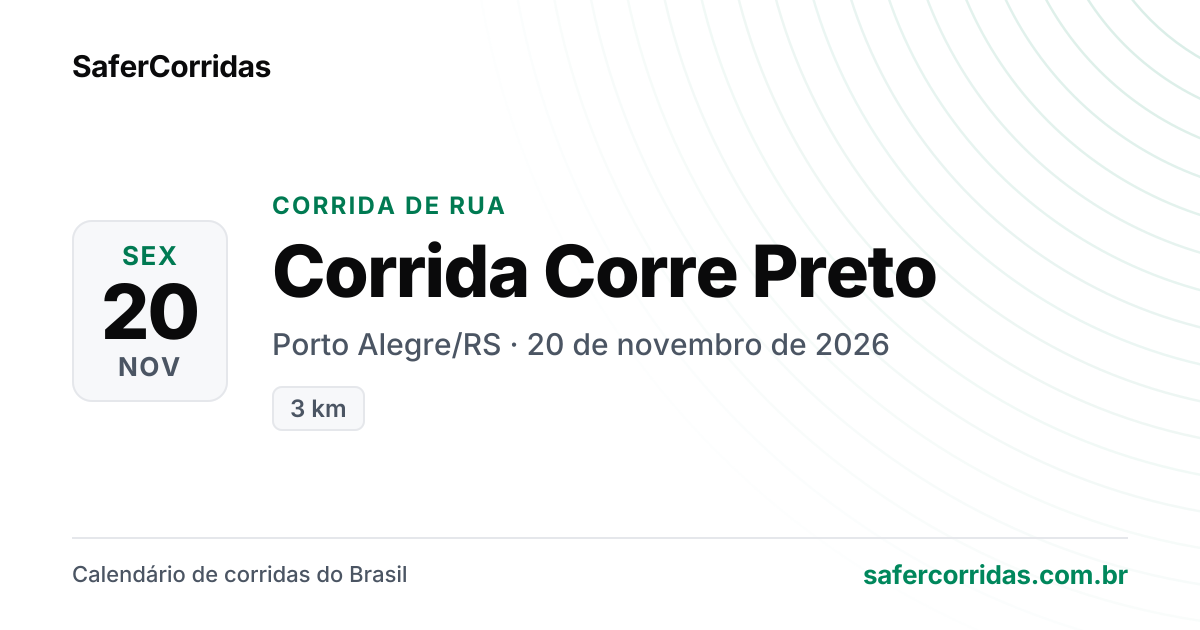 Cartaz de Corrida Corre Preto