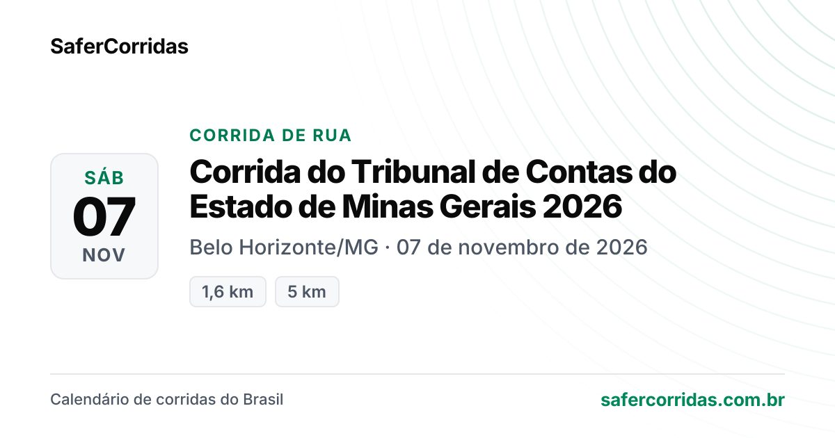 Cartaz de Corrida do Tribunal de Contas do Estado de Minas Gerais 2026
