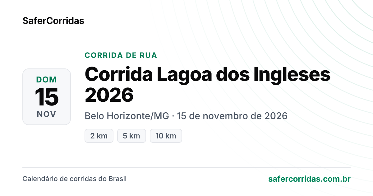 Cartaz de Corrida Lagoa dos Ingleses 2026