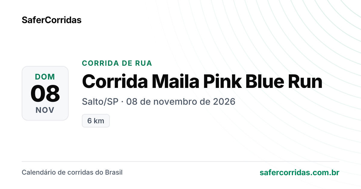Cartaz de Corrida Maila Pink Blue Run