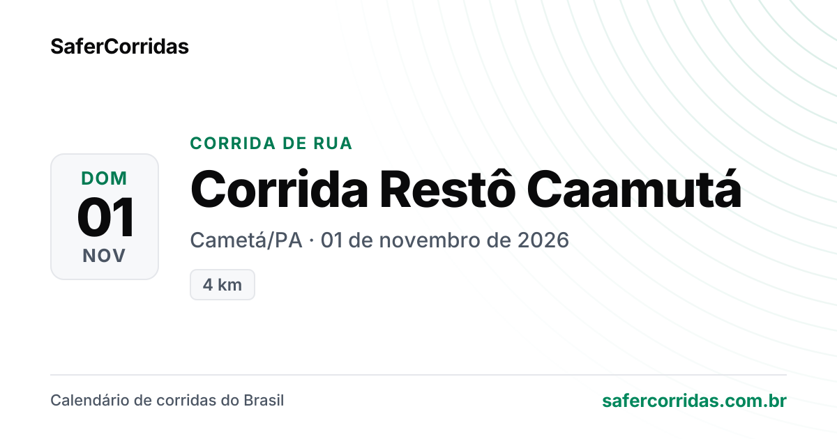 Cartaz de Corrida Restô Caamutá