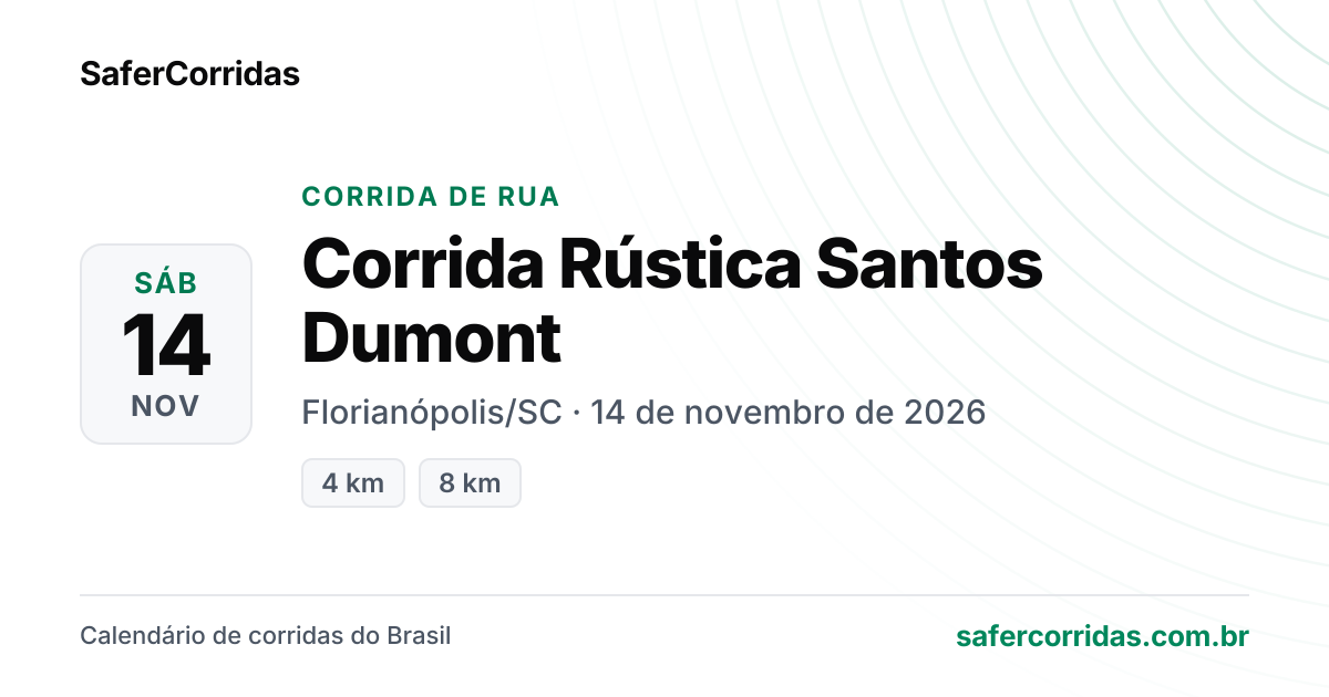 Cartaz de Corrida Rústica Santos Dumont