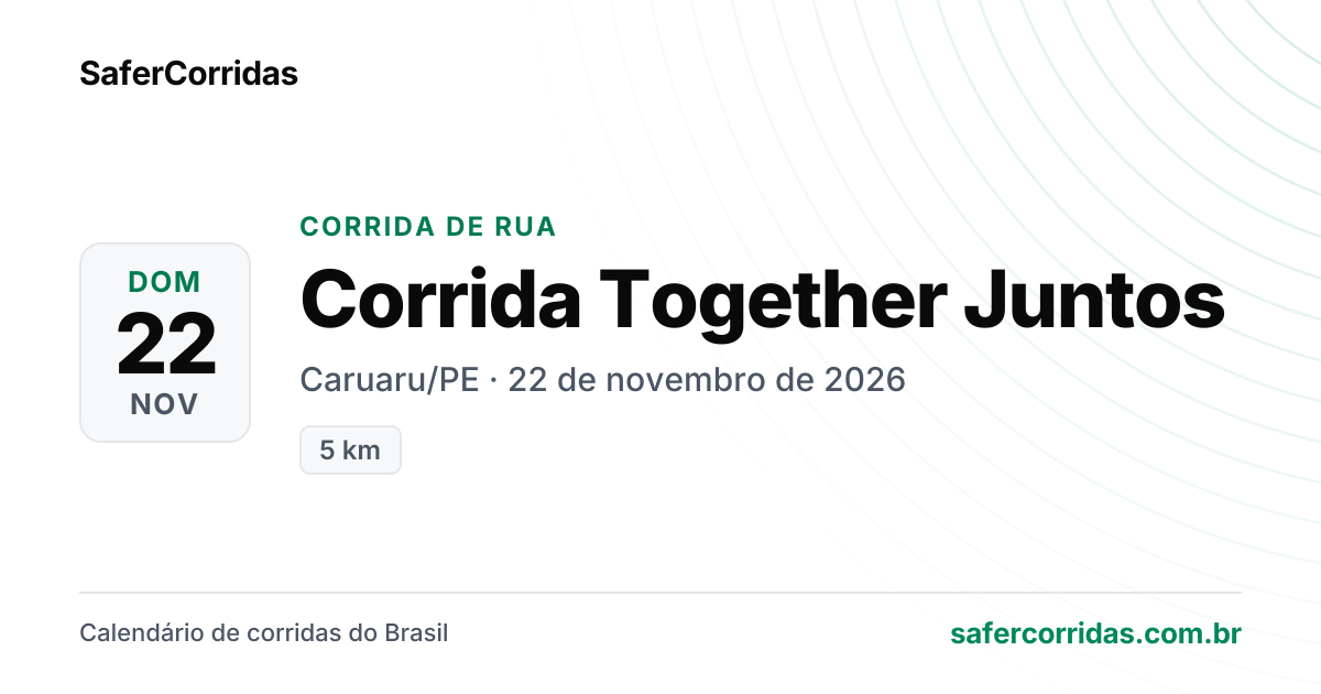Cartaz de Corrida Together Juntos