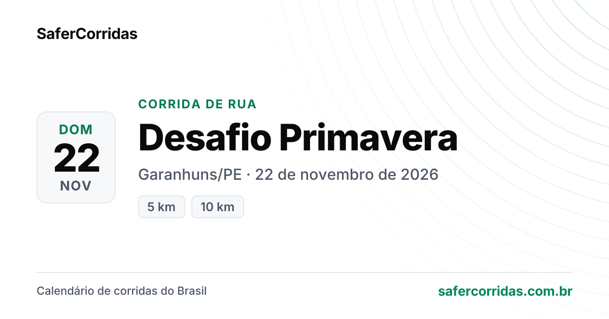 Cartaz de Desafio Primavera