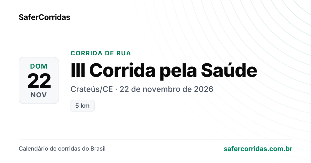 Cartaz de III Corrida pela Saúde